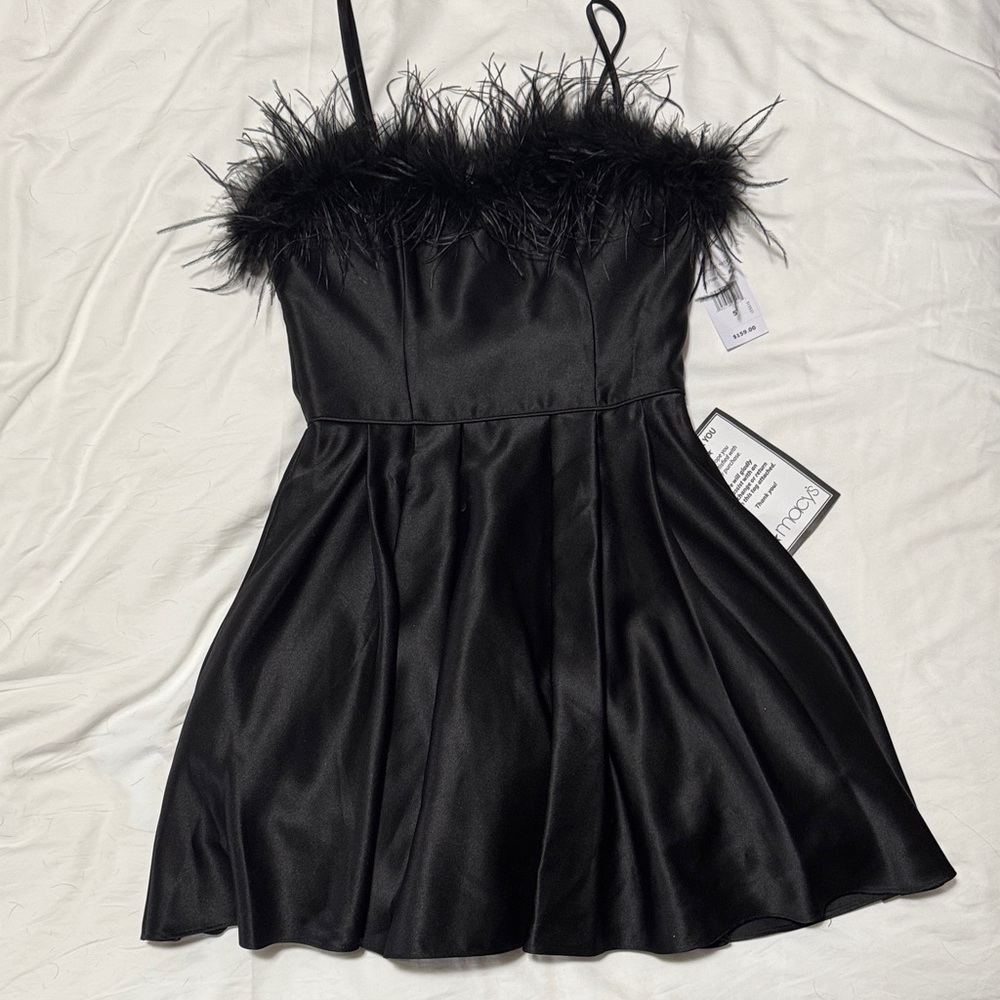 Blondie Nites Black Satin Party Dress